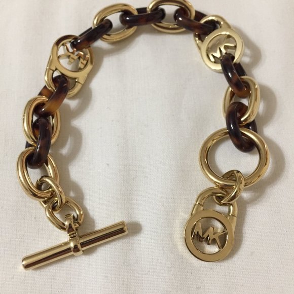 MICHAEL KORS MK TORTOISE SHELL LINK BRACELET - Picture 3 of 5